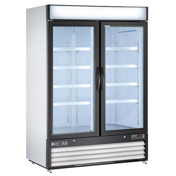 Maxx Cold Freezer 48 cu.ft., Double Door, Commercial Merchandiser, White/Glass MXM2-48F - main